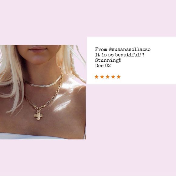 NEW 14k Gold Plated Gold Cross Pendant Necklace